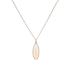 Gold Teardrop Necklace w/ faux Glass Pendant