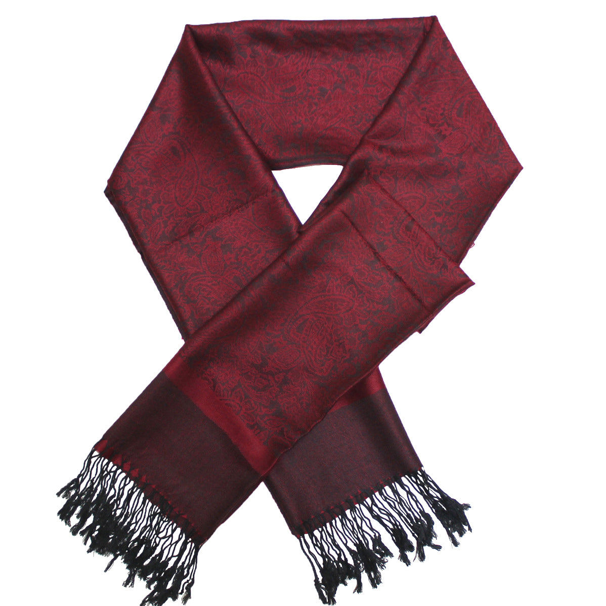 Burgundy Paisley Pashmina Scarves