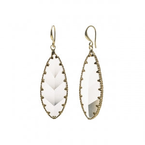 Gold Teardrop Faux Glass Earrings