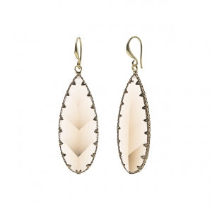Gold Teardrop Faux Glass Earrings