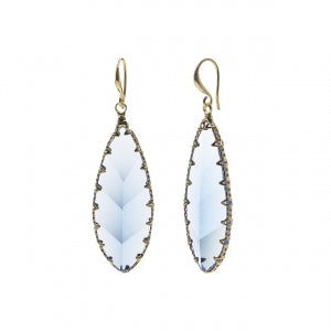 Gold Teardrop Faux Glass Earrings