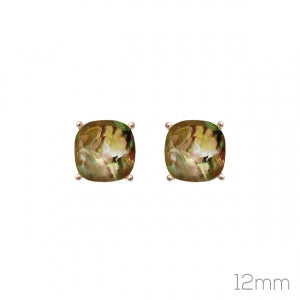 Cushion Stone Stone Stud Earrings
