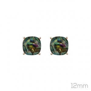 Cushion Stone Stone Stud Earrings