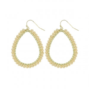 Glass Bead Wired Hoop Earrings