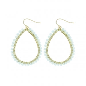 Glass Bead Wired Hoop Earrings