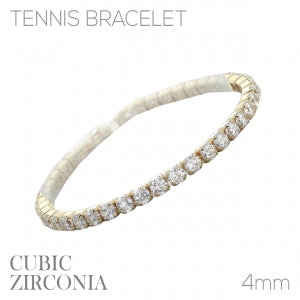 Gold Round CZ Tennis Bracelet