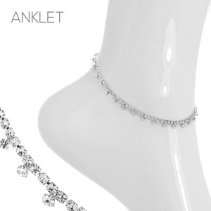 Drop Crystal Anklet in Gold or Silver