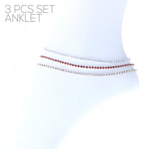 3 Strand Mixed Color Anklet