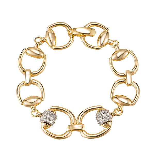 CZ Horsesbit Bracelet in Gold or Silver