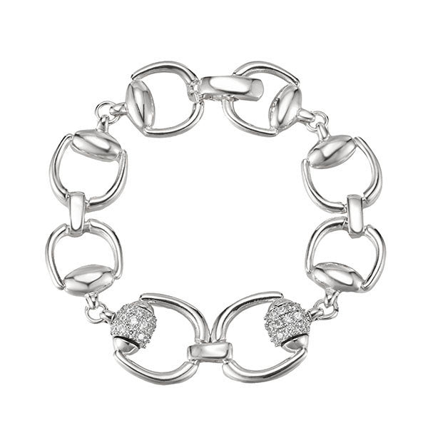CZ Horsesbit Bracelet in Gold or Silver