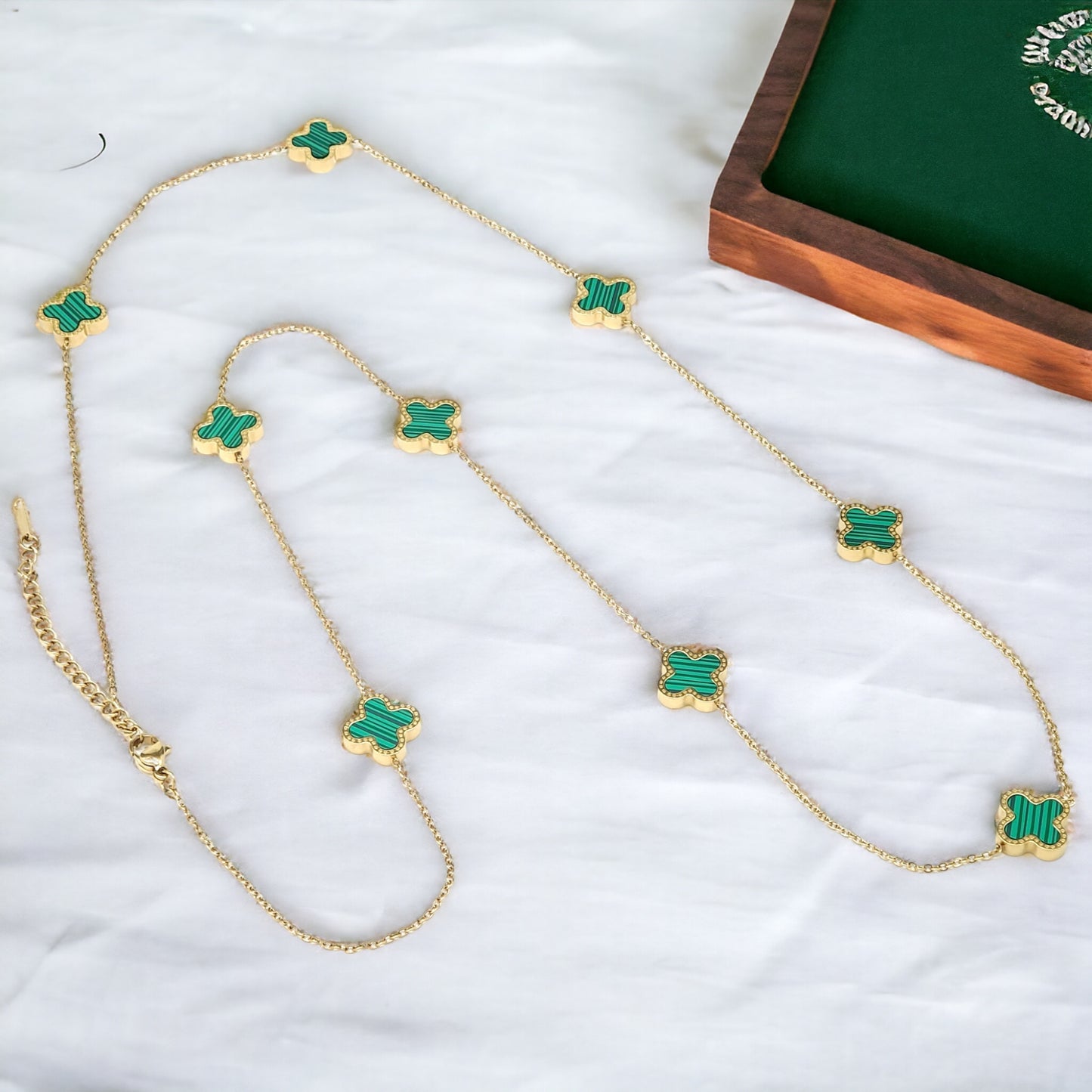 30" Gold Stainless Steel Clover Necklace - Marisa's Shopping Network