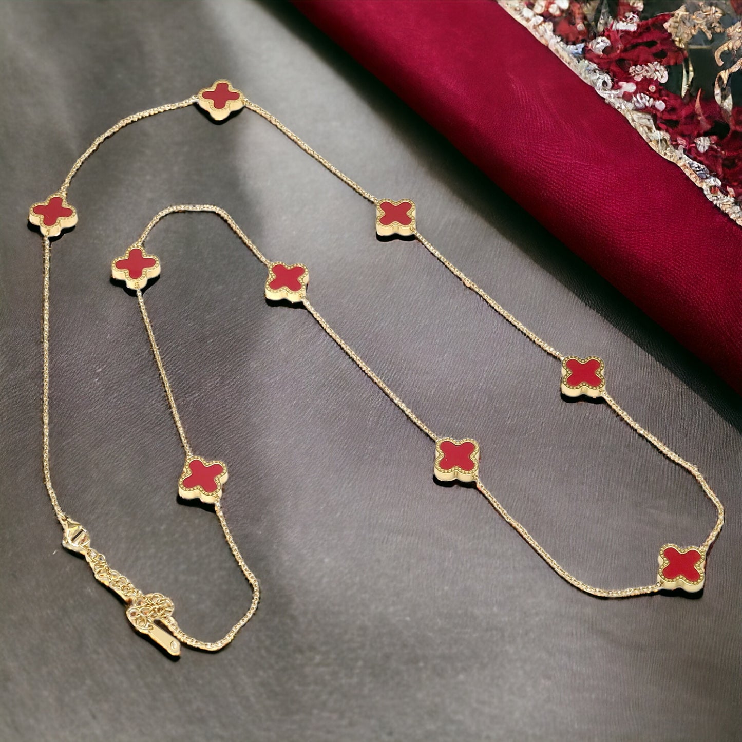 30" Gold Stainless Steel Clover Necklace - Marisa's Shopping Network