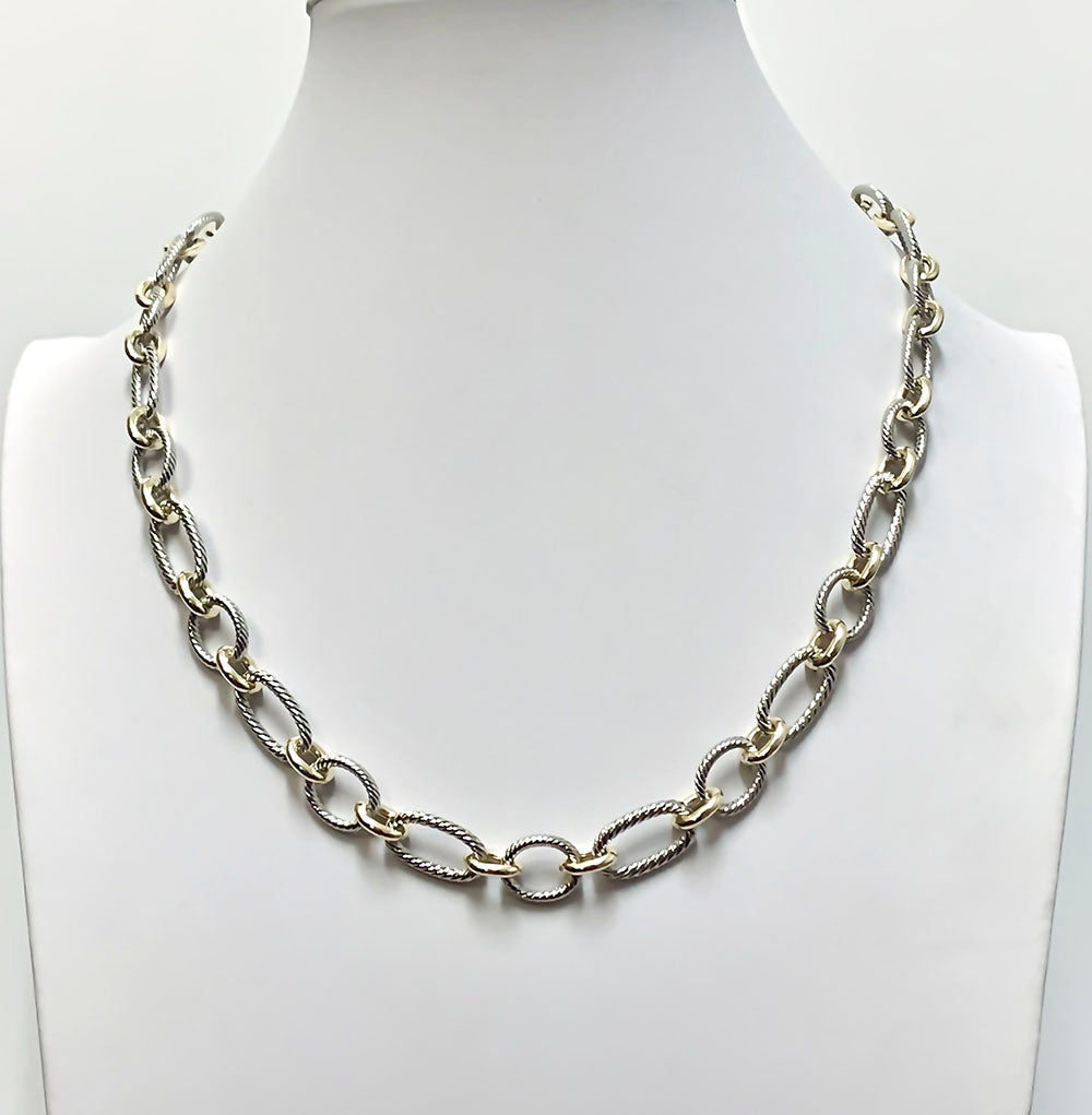 24" Two Tone Link Necklace