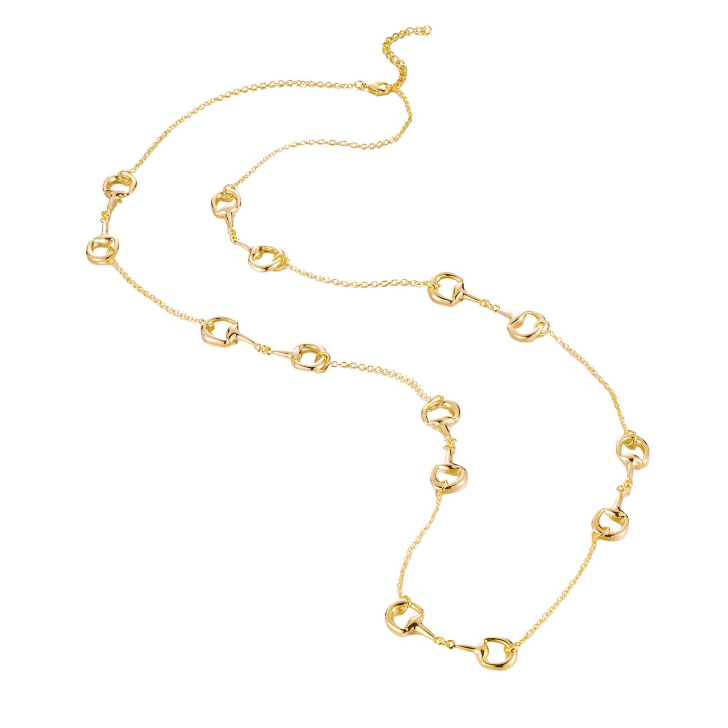 36" Horsebit Sections Necklace in Gold or Silver