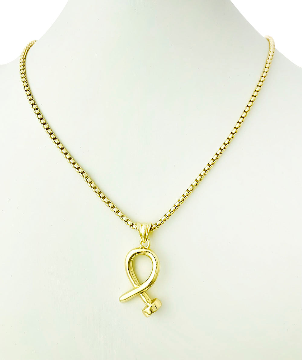 Crossed Nailhead Pendant Necklace