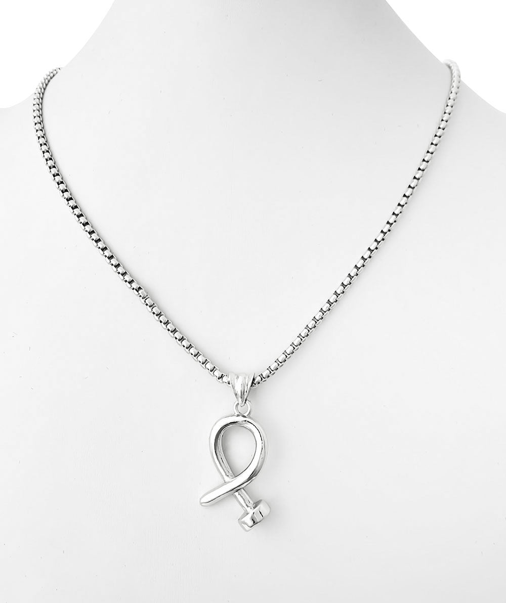 Crossed Nailhead Pendant Necklace