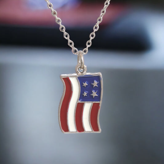 Flag Charm Necklace - Marisa's Shopping Network 