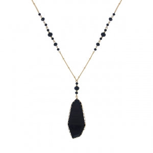 24" Gold Large faux stone Necklace