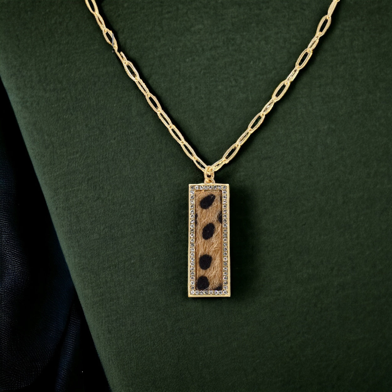 Rectangle Cheetah Necklace - Marisa's Shopping Network 