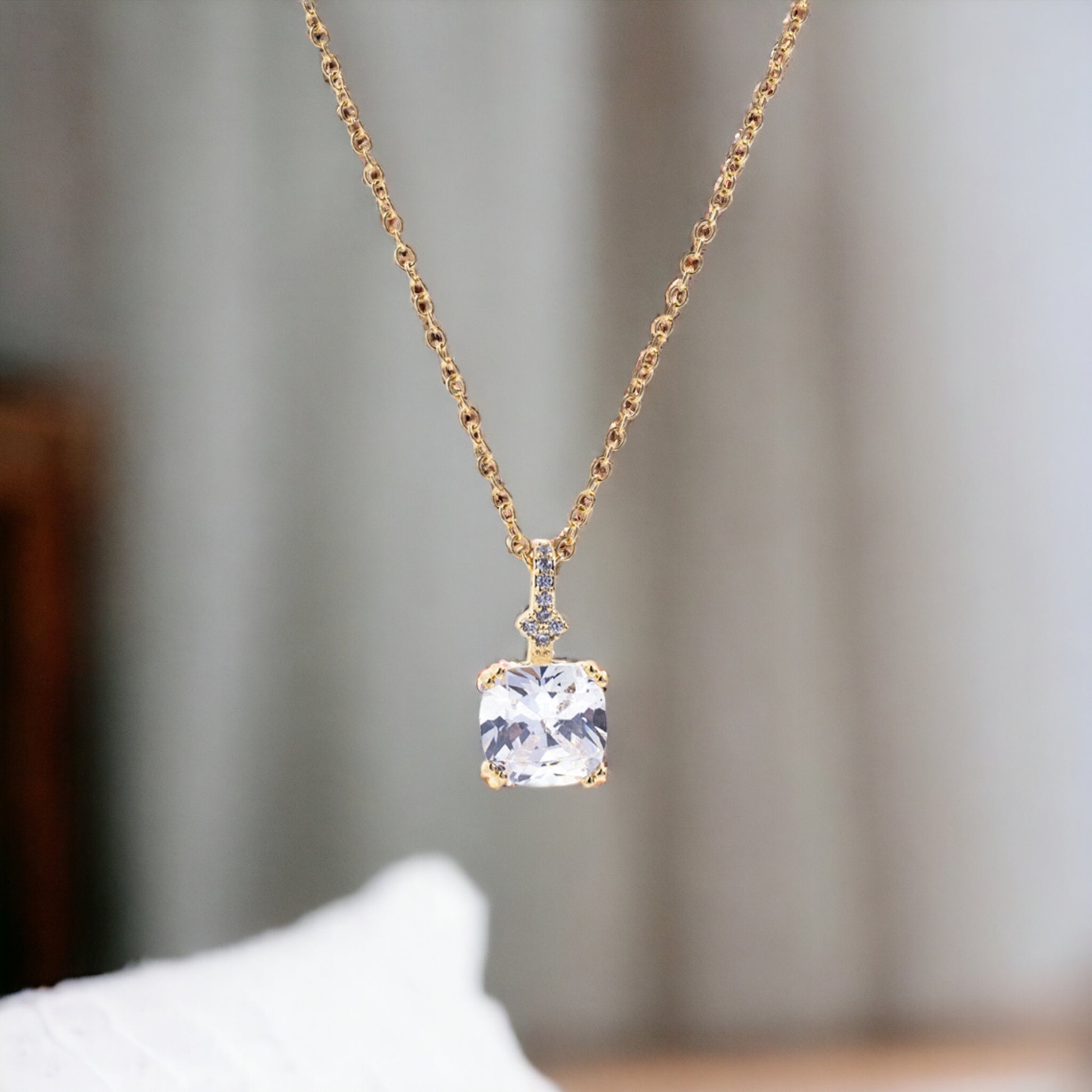 Cubic Zirconia Pendant Necklace - Marisa's Shopping Network 