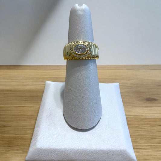 Ribbed Ring Gold or Silver