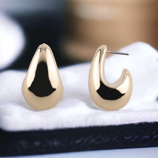 Gold Teardrop Stud Earrings