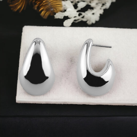 Silver Teardrop Stud Earrings