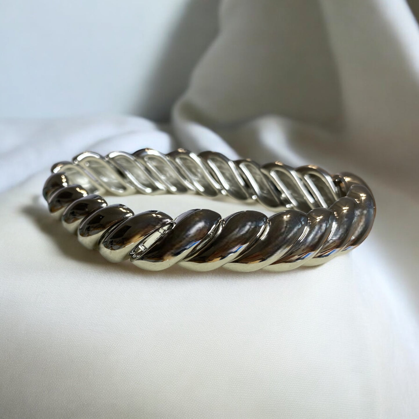 Twisted Bracelet with Two Tone or Silver