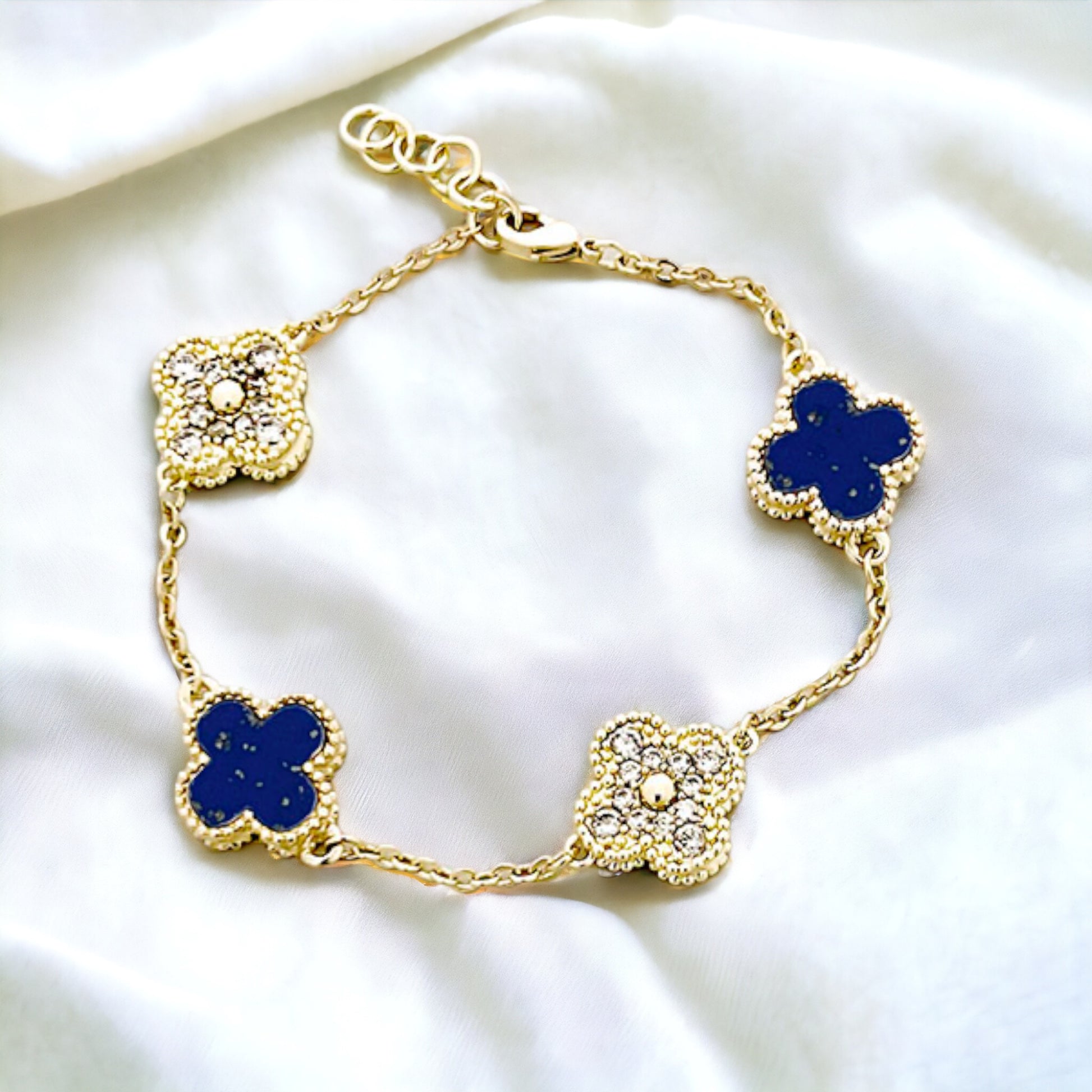 Flower Bracelet with CZ Flowers - Marisa's Shopping Network 