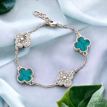 Flower Bracelet with CZ Flowers - Marisa's Shopping Network 