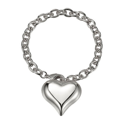 Large Puff Heart Bracelet in Gold or Silver