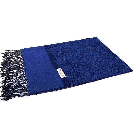 Blue Black Paisley Pashmina Scarves