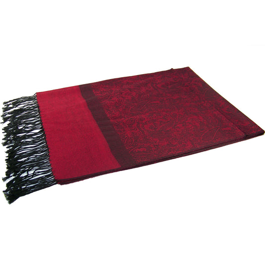 Burgundy Paisley Pashmina Scarves