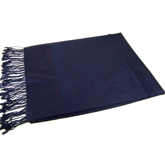 Navy Paisley Pashmina Scarves