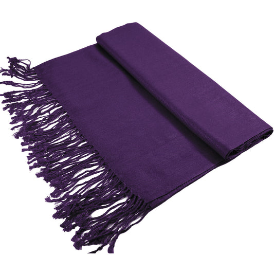 Solid Dark Purple Pashmina Scarves