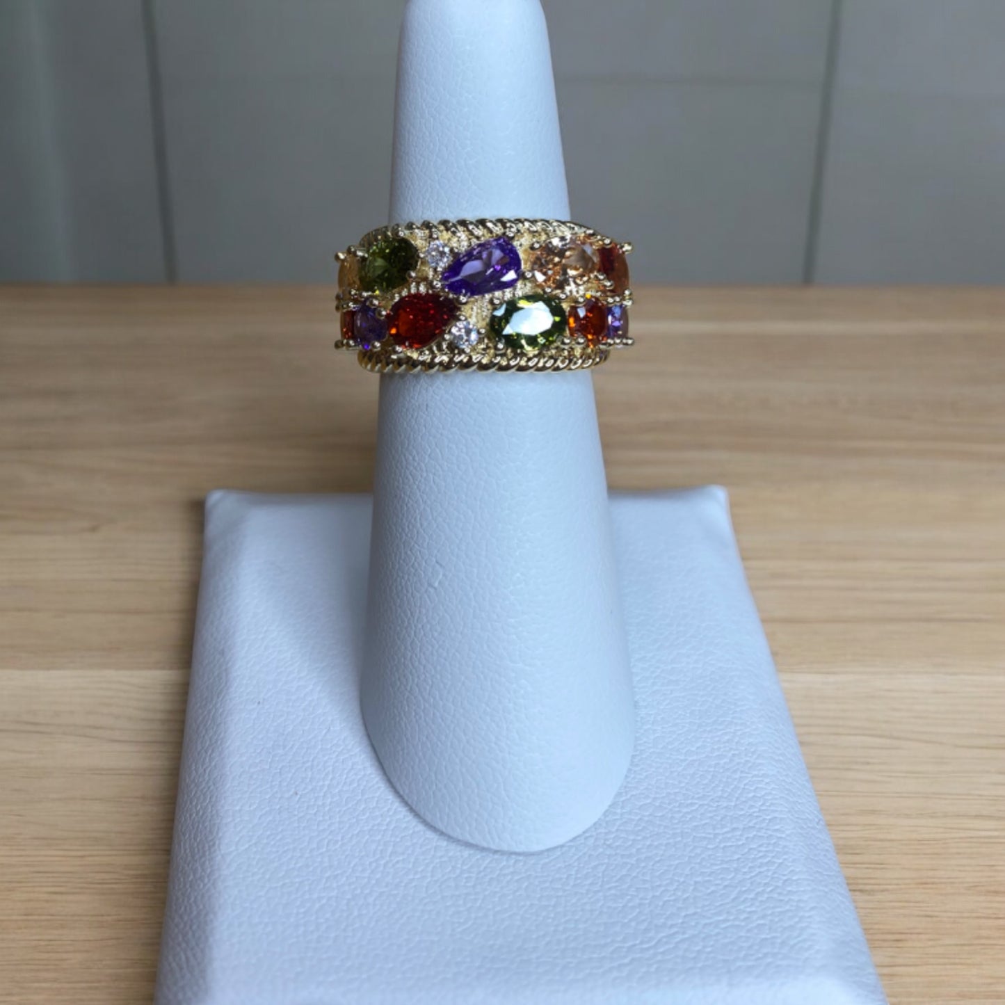 Gold Multi Colored Stone Ring