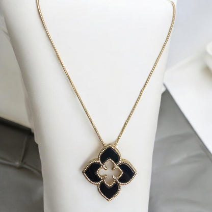 Gold Pointed Clover Pendant Necklace