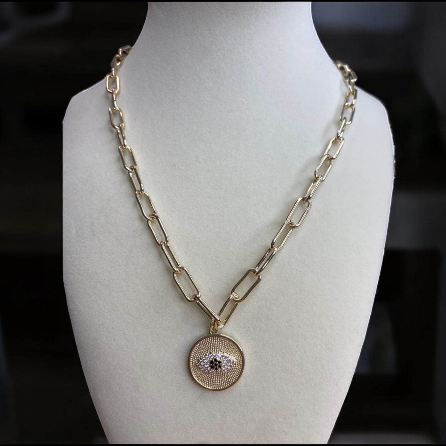 Gold Chain Evil Eye Necklace