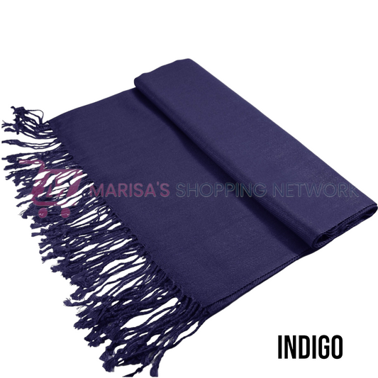 Solid Indigo Pashmina Scarves