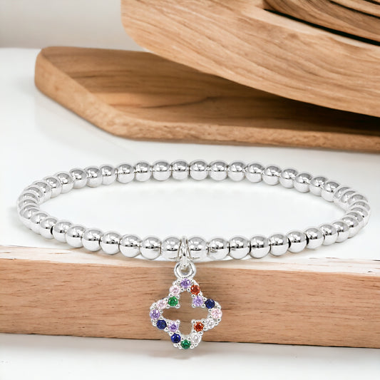 Silver Stainless Steel Open Clover Bracelet - Marisa's Shopping Network 