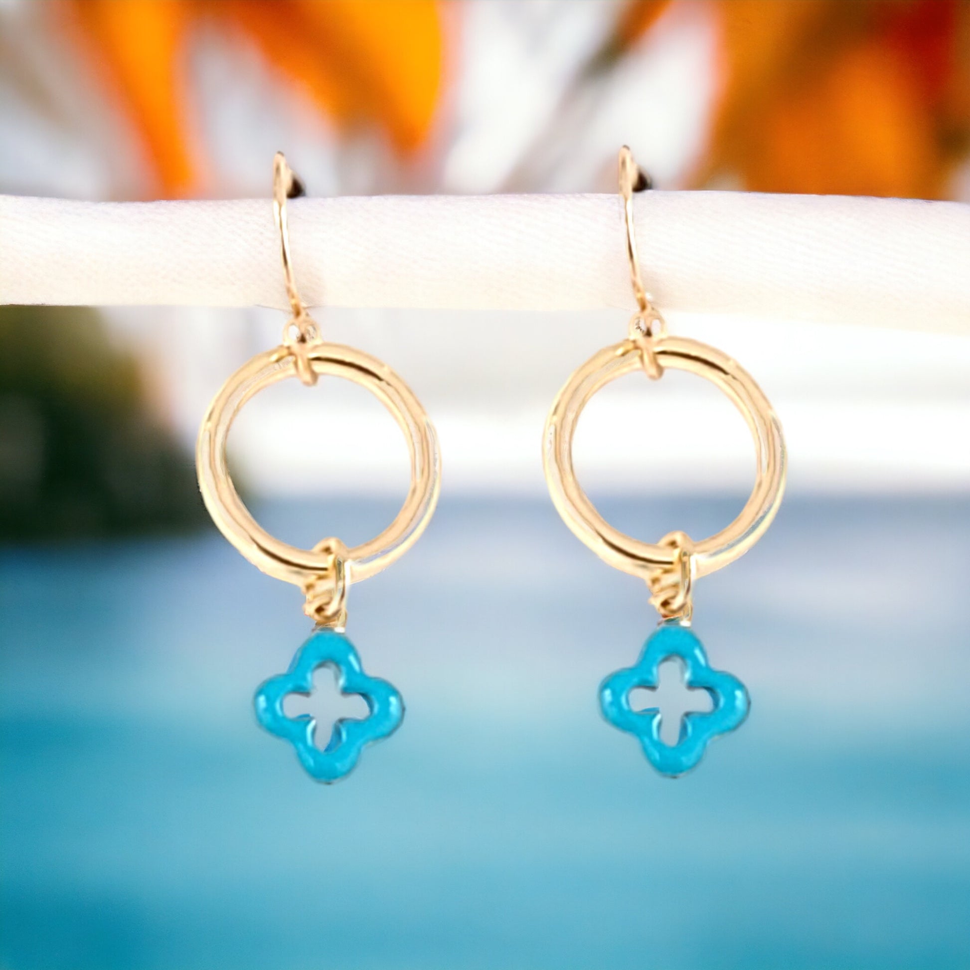 Gold Hoop & Clover Earrings - Marisa's Shopping Network 