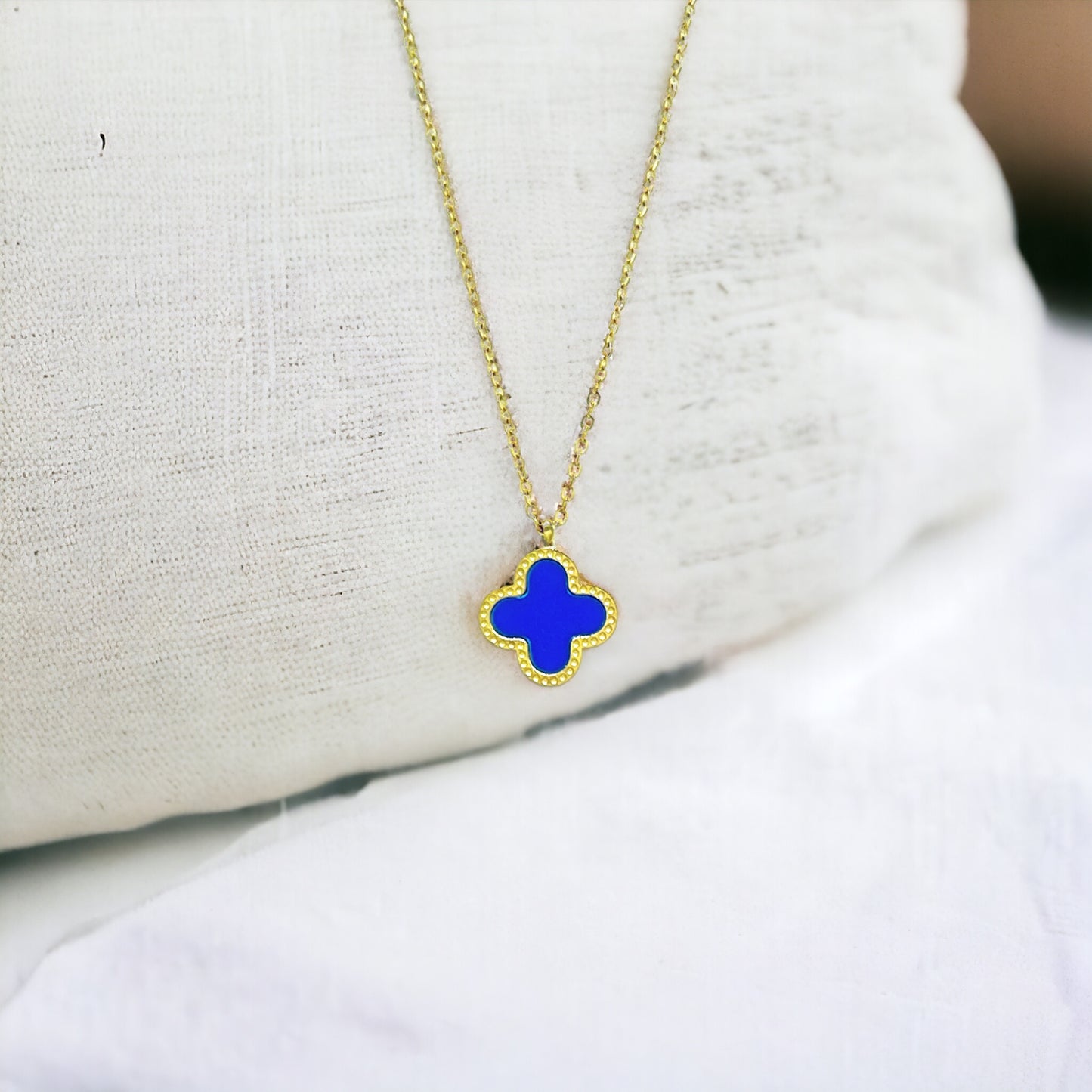 Gold Colored Clover Pendant Necklace - Marisa's Shopping Network 