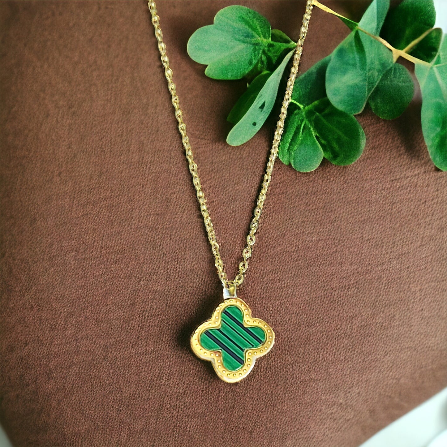 Gold Colored Clover Pendant Necklace - Marisa's Shopping Network 