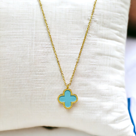 Gold Colored Clover Pendant Necklace - Marisa's Shopping Network 