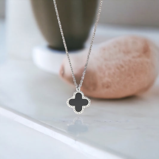 Silver Colored Clover Pendant Necklace - Marisa's Shopping Network 