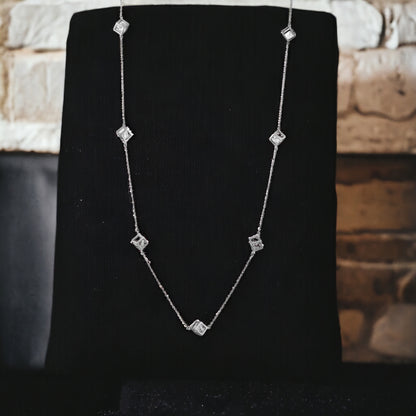 CZ Cube Necklace - Marisa's Shopping Network 