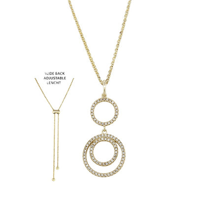 CZ Circles Slide Lock Necklace