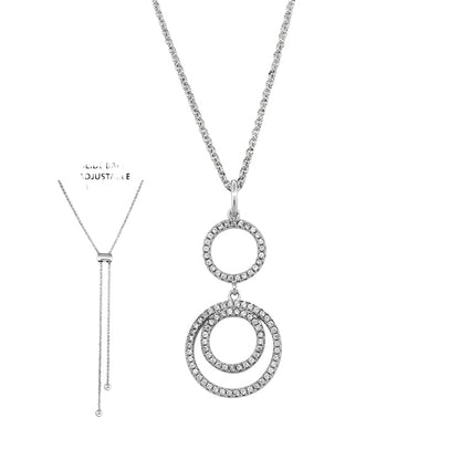 CZ Circles Slide Lock Necklace