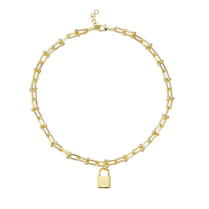 18" Hardware Link Necklace with Padlock
