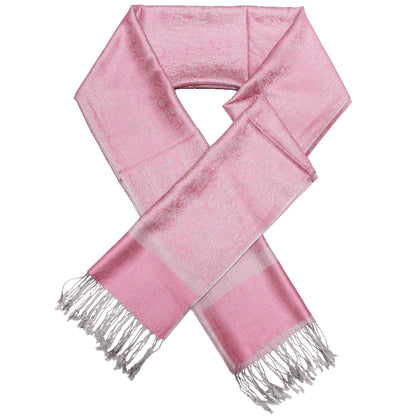 Orchid Pink Paisley Pashmina Scarves